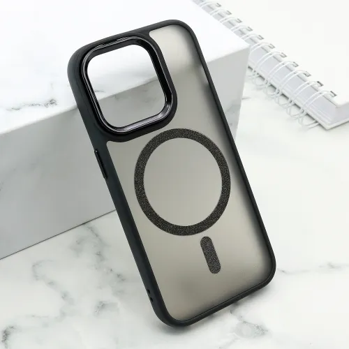 Futrola - maska SHINING MAGSAFE za iPhone 15 Pro (6.1) crna (MS).