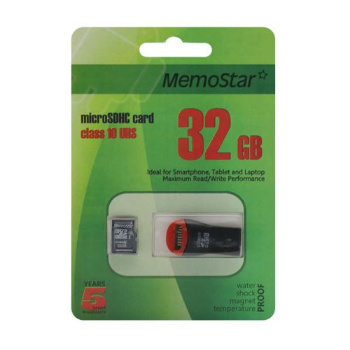 Memorijska kartica MemoStar Micro SD 32GB Class 10 UHS + USB citac (MS).