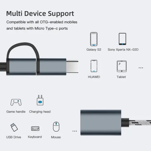 Kabl OTG type C micro USB na USB Z 3.0.