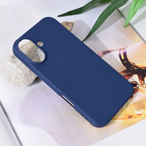Futrola - maska Teracell Soft Velvet za iPhone 16 6.1 tamno plava.