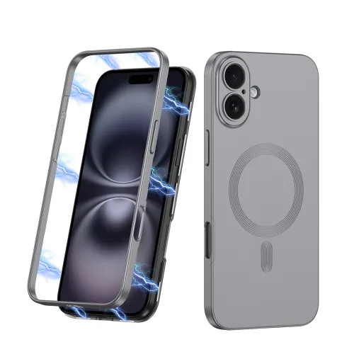 Futrola - maska 360 COLOR MagSafe za iPhone 16 (6.1) siva (GKK case) (MS).