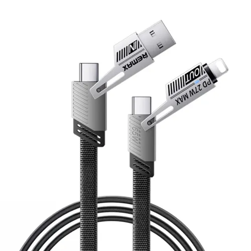 USB Data kabl Remax RC-C189 65W Zinc Alloy Braided 4-in-1 Fast Charging, 1m.
