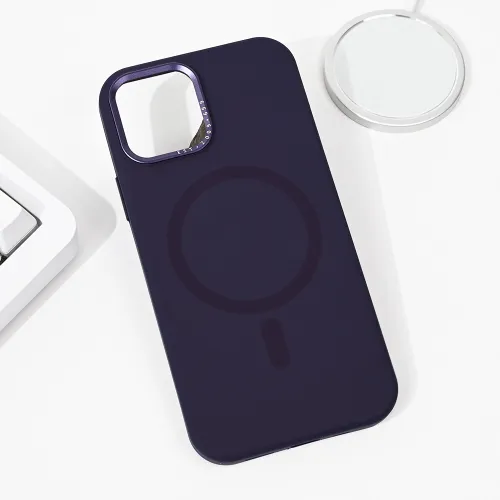 Futrola - maska Magsafe Pure Plus za iPhone 12 6.1 tamno ljubicasta.