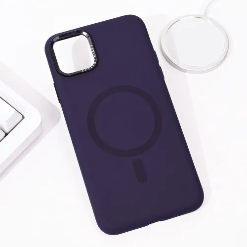 Futrola - maska Magsafe Pure Plus za iPhone 11 Pro Max 6.5 tamno ljubicasta.