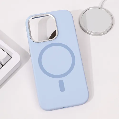Futrola - maska Magsafe Pure Plus za iPhone 15 Pro 6.1 svetlo plava.
