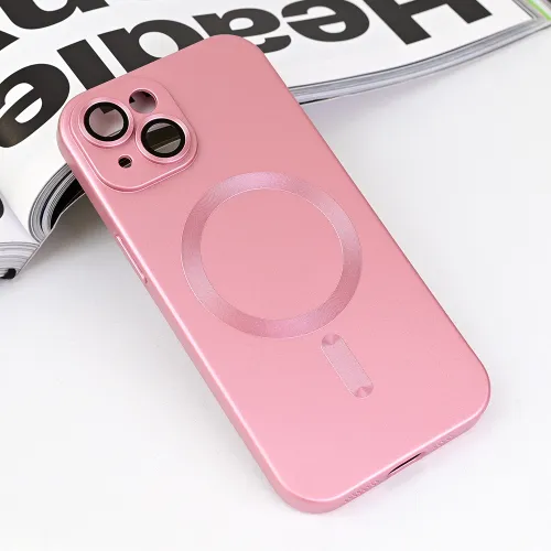 Futrola - maska Magsafe Chrome za iPhone 15 6.1 roze.