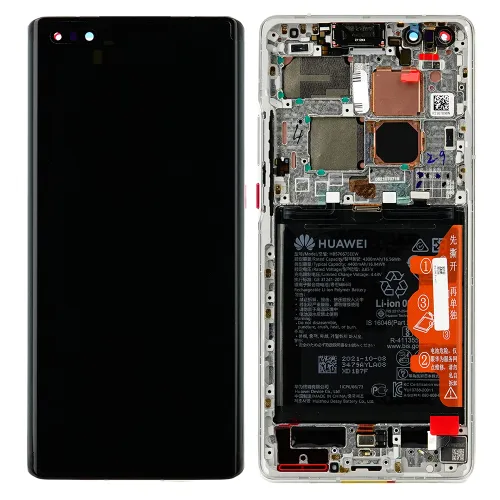 LCD ekran / displej za Huawei Mate 40 Pro + touchscreen + baterija + frame White Service Pack Original/02353YXC.