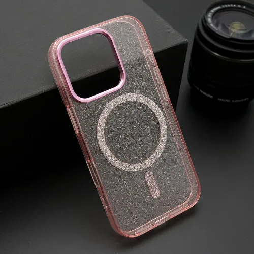 Futrola - maska SPARKLING MagSafe za iPhone 16 (6.1) roze (MS).