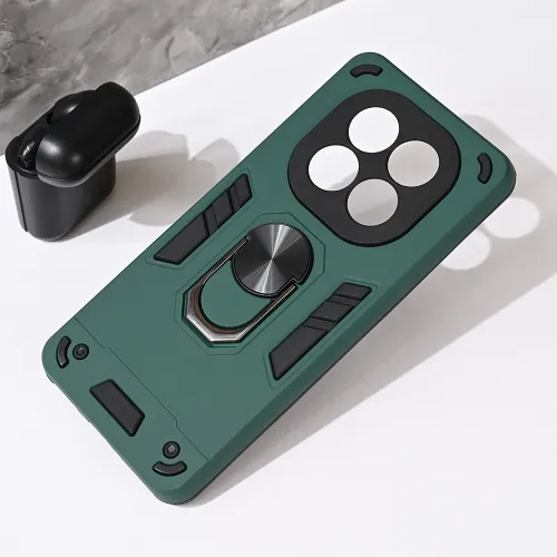 Futrola - maska Hard Ring za Xiaomi Redmi Note 14 Pro Plus 5G (EU) tamno zelena.