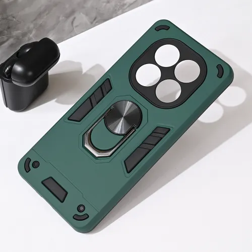 Futrola - maska Hard Ring za Xiaomi Redmi Note 14 Pro 5G (EU) tamno zelena.