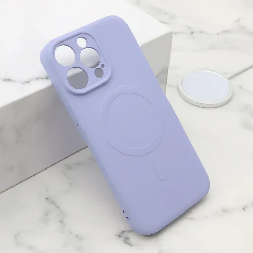 Futrola - maska VELVET TOUCH MagSafe za iPhone 15 Pro Max (6.7) ljubicasta (MS).