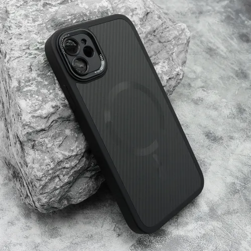 Futrola - maska CARBON MagSafe za iPhone 11 (6.1) crna (MS).