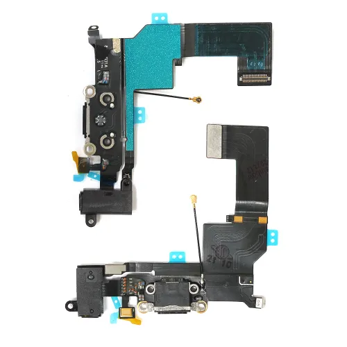 Flet kabl za iPhone SE sa konektorom punjenja Black + Slušalice handsfree + mikrofon.