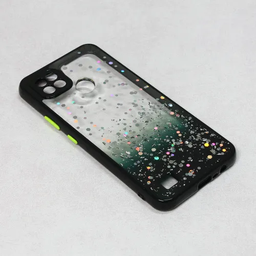 Futrola - maska Frame Glitter za Realme C21 crna.