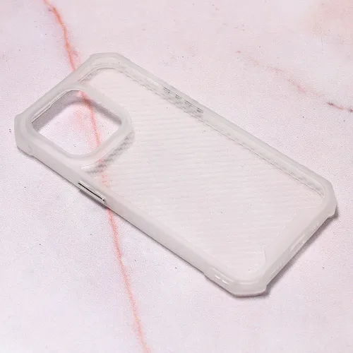 Futrola - maska Carbon Crystal za iPhone 14 Pro 6.1 bela.