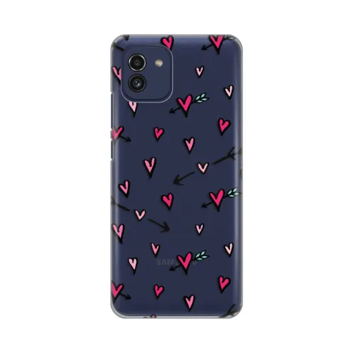 Silikonska futrola - maska print Skin za Samsung A035 Galaxy A03 Hearts Pattern.