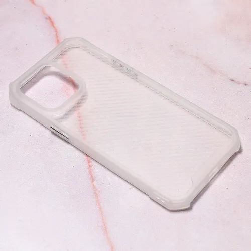 Futrola - maska Carbon Crystal za iPhone 14 Pro Max 6.7 bela.