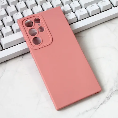 Futrola - maska Silikon Pro Camera za Samsung Galaxy S22 Ultra 5G roze.