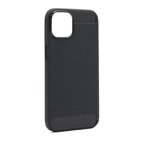 Silikonska futrola - maska BRUSHED za iPhone 13 (6.1) crna (MS).