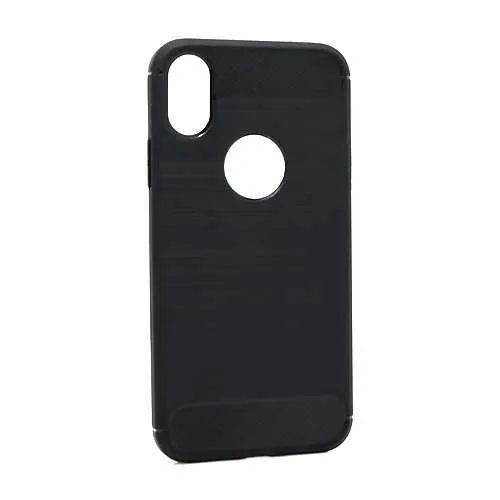 Silikonska futrola - maska BRUSHED za iPhone X/XS crna (MS).