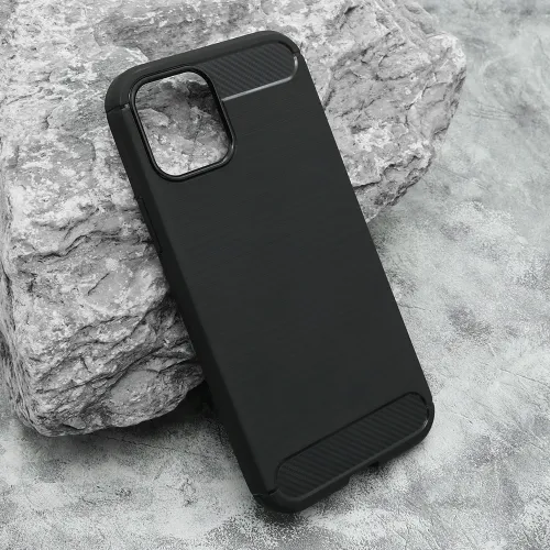 Silikonska futrola - maska BRUSHED za iPhone 12/12 Pro (6.1) crna (MS).
