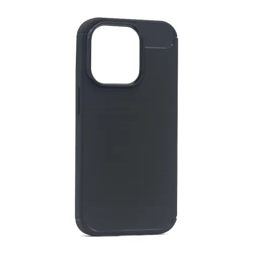 Silikonska futrola - maska BRUSHED za iPhone 14 Pro Max crna (MS).
