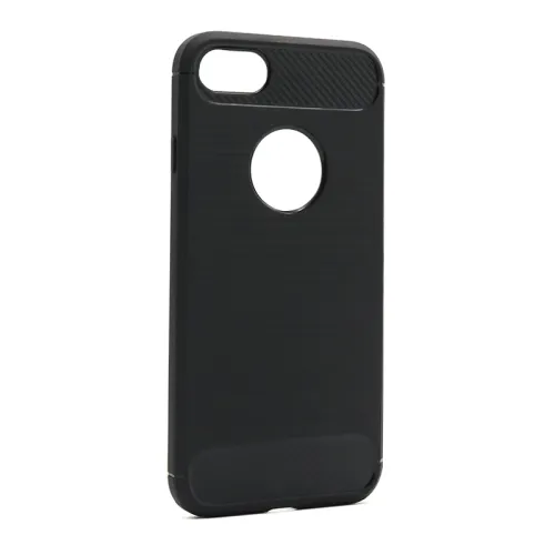 Silikonska futrola - maska BRUSHED za iPhone 7/8/SE (2020/2022) crna (MS).