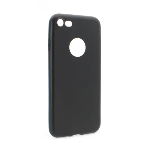 Silikonska futrola - maska Skin za iPhone 7 mat crna (sa otvorom za logo).