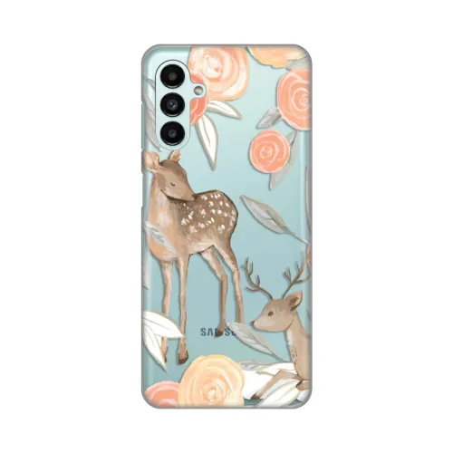 Silikonska futrola - maska print Skin za Samsung A136 Galaxy A13 5G/A047 Galaxy A04s Flower Deer.
