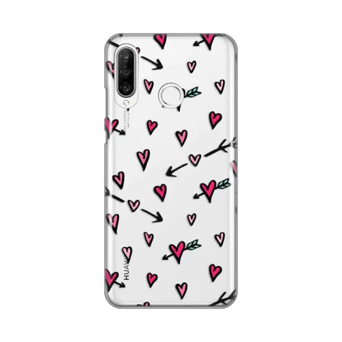 Silikonska futrola - maska print Skin za Huawei P30 Lite Heart Pattern.