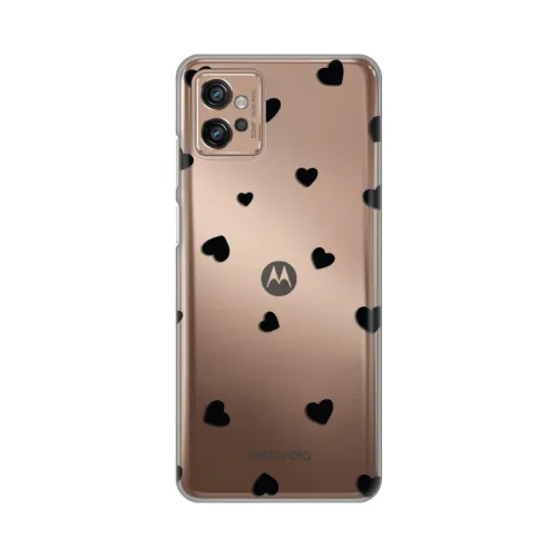 Silikonska futrola - maska print Skin za Motorola Moto G32 Hearts.