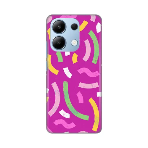 Silikonska futrola - maska print za Xiaomi Redmi Note 13 4G (EU) Happy Lines pink.