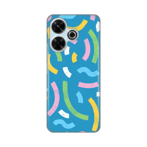 Silikonska futrola - maska print za Xiaomi Redmi 13 Happy Lines blue.