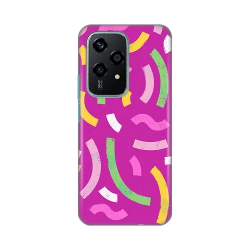 Silikonska futrola - maska print za Huawei Honor 200 Lite Happy Lines pink.