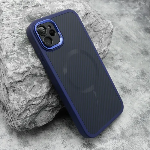 Futrola - maska CARBON MagSafe za iPhone 11 (6.1) plava (small camera) (MS).