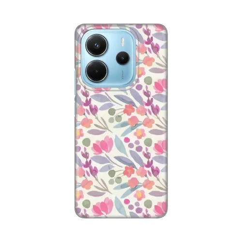 Silikonska futrola - maska print za Xiaomi Redmi Note 14 4G Watercolor Flower.
