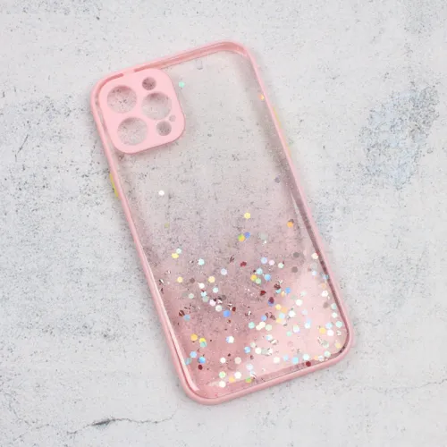 Futrola - maska Frame Glitter za iPhone 12 Pro 6.1 roze.