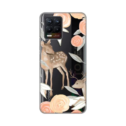 Silikonska futrola - maska print Skin za Realme 8 4G/8 Pro Flower Deer.