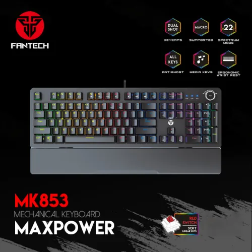 Tastatura Mehanicka Gaming Fantech MK853 RGB Maxpower crna (Red switch).