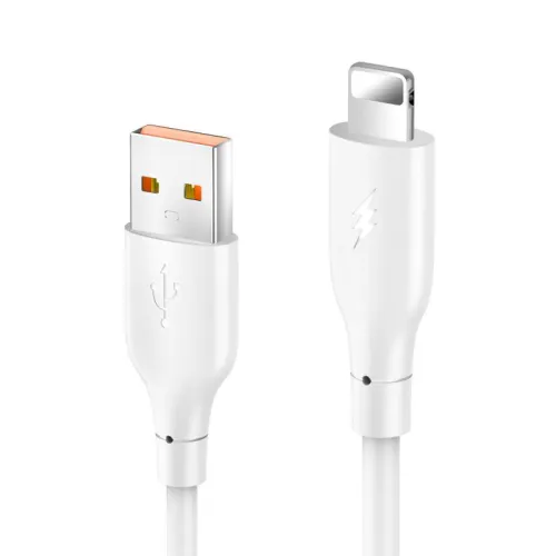 USB Data kabl KONFULON DC64, 3A, USB iPhone Lightning beli 1m.