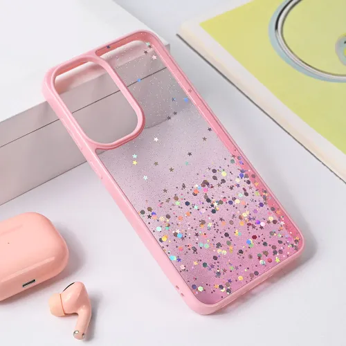 Futrola - maska Frame Glitter za Samsung A366 Galaxy A36 5G roze.