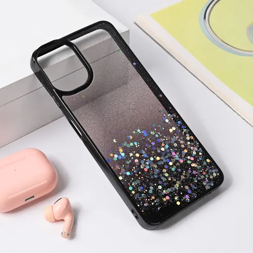 Futrola - maska Frame Glitter za Samsung A065F Galaxy A06 crna.