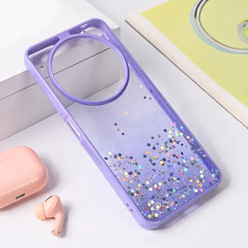 Futrola - maska Frame Glitter za Xiaomi Redmi 14C ljubicasta.