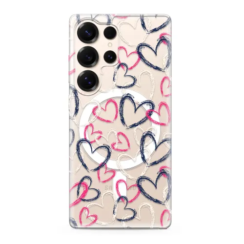 Futrola - maska silikonska print MagSafe za Samsung S938 Galaxy S25 Ultra 5G heart (MS).