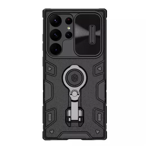 Futrola - maska Nillkin Cam Shield Armor Pro za Samsung Galaxy S23 Ultra crna (MS).