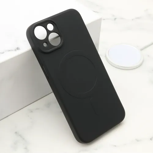 Futrola - maska VELVET TOUCH MagSafe za iPhone 15 (6.1) crna (MS).