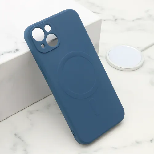 Futrola - maska VELVET TOUCH MagSafe za iPhone 13 (6.1) plava (MS).