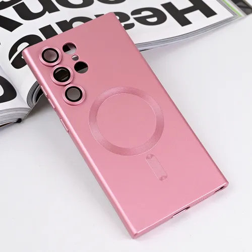 Futrola - maska Magsafe Chrome za Samsung Galaxy S23 Ultra roze.