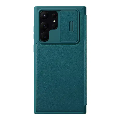 Futrola - maska Nillkin Qin Pro (plain leather) za Samsung Galaxy S23 Ultra zelena.