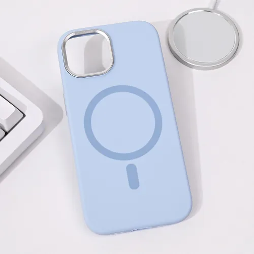 Futrola - maska Magsafe Pure Plus za iPhone 15 6.1 svetlo plava.